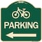 Signmission Bicycle Symbol Parking Left Arrow Heavy-Gauge Aluminum Architectural Sign, 18" x 18", G-1818-24316 A-DES-G-1818-24316 - alternate 1